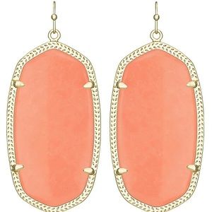 Kendra Scott statement earrings in coral